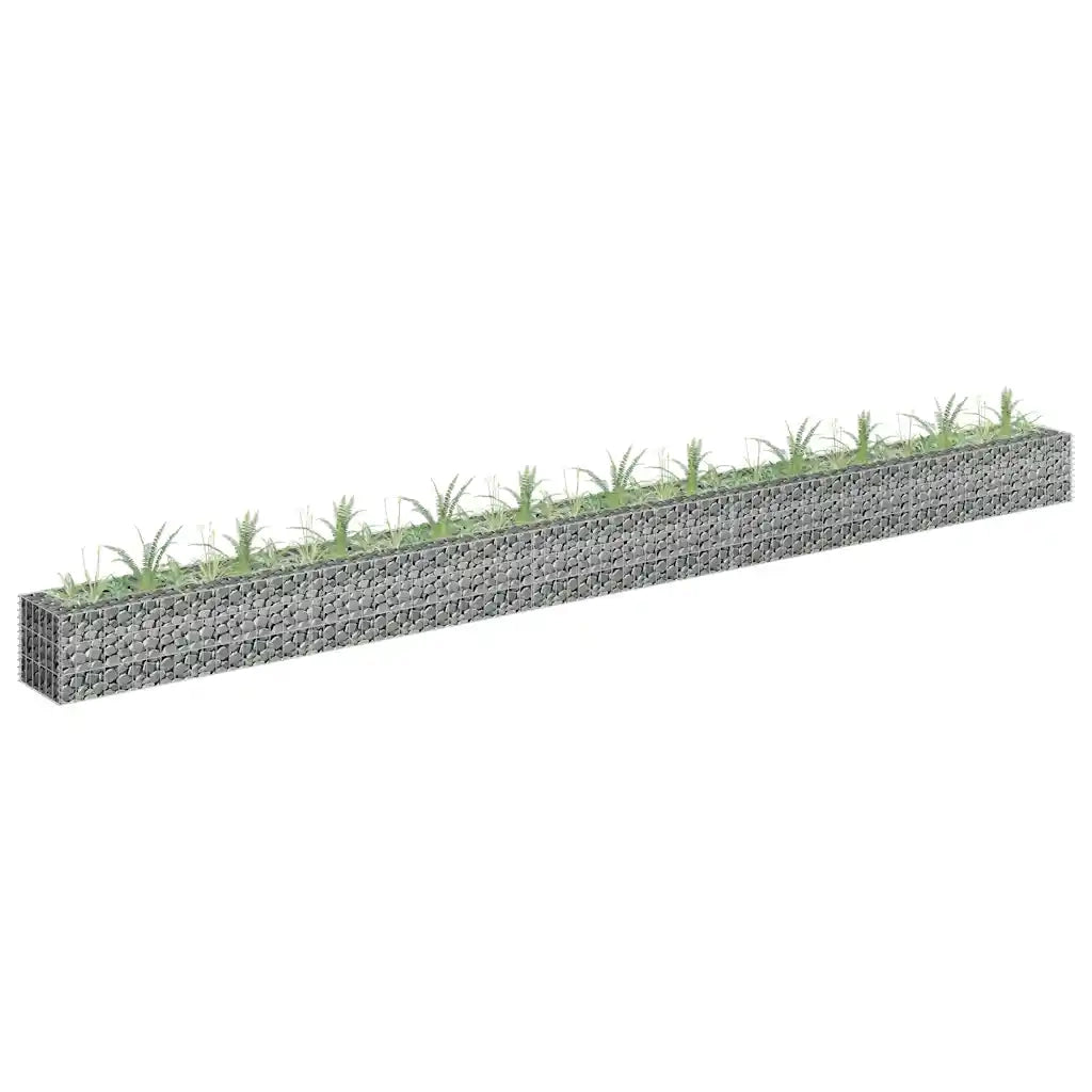 Gabbione Fioriere | Cassetta per fiori | Letto Rialzato in Acciaio Zincato 450x30x30 cm