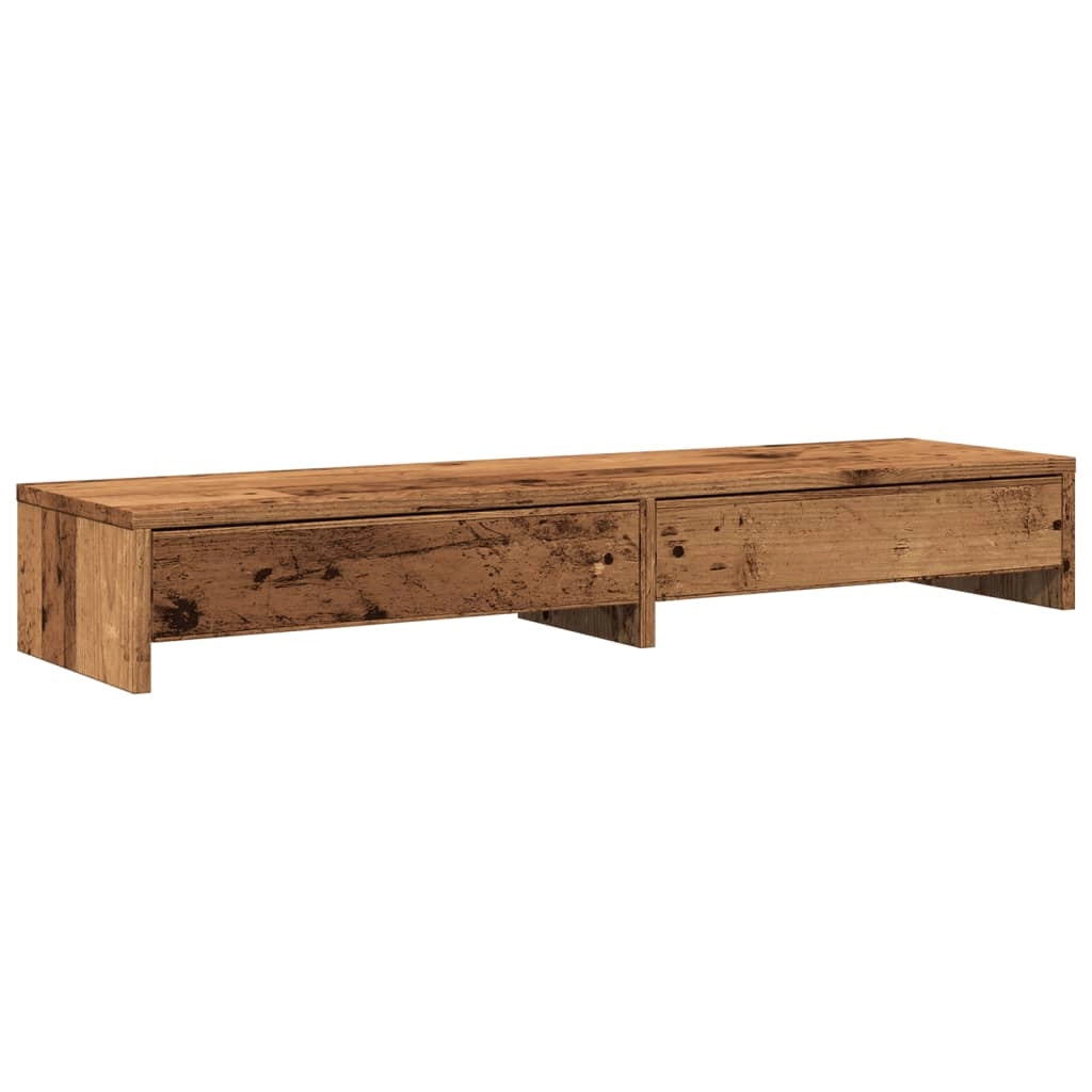 Supporto per monitor mobile da scrivania con cassetti legno invecchiato legno ingegnerizzato marrone 02_0044948