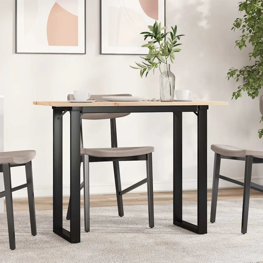 vidaXL Tavolo da Pranzo Telaio a O 100x50x75 cm Legno Pino e Acciaio