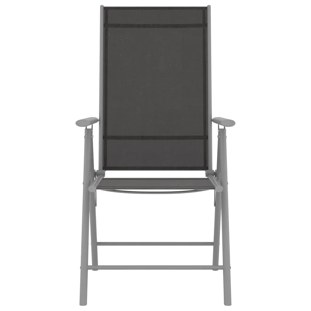 Sedie da Giardino Pieghevoli 2 pz in Textilene Nere cod mxl 5804