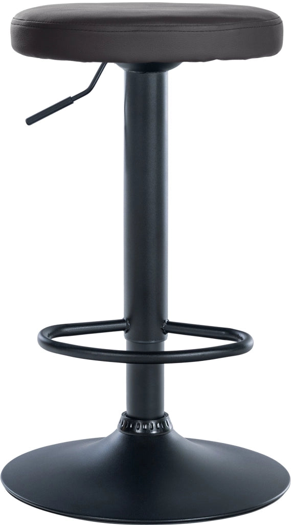 Set di 2 sgabelli da bar Ponte in similpelle nero,Metallo nero opaco
