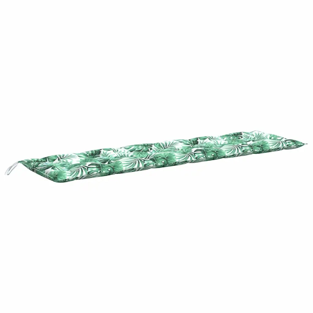 Cuscino per panchina da giardino con motivo a foglie 200x50x7 cm Tessuto Oxford 379014