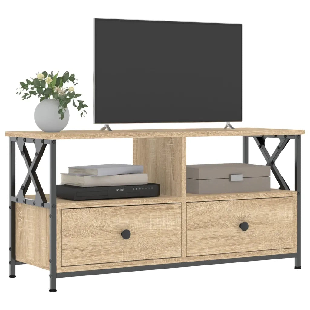 vidaXL Mobile TV Rovere Sonoma 90x33x45 cm Legno Multistrato e Ferro