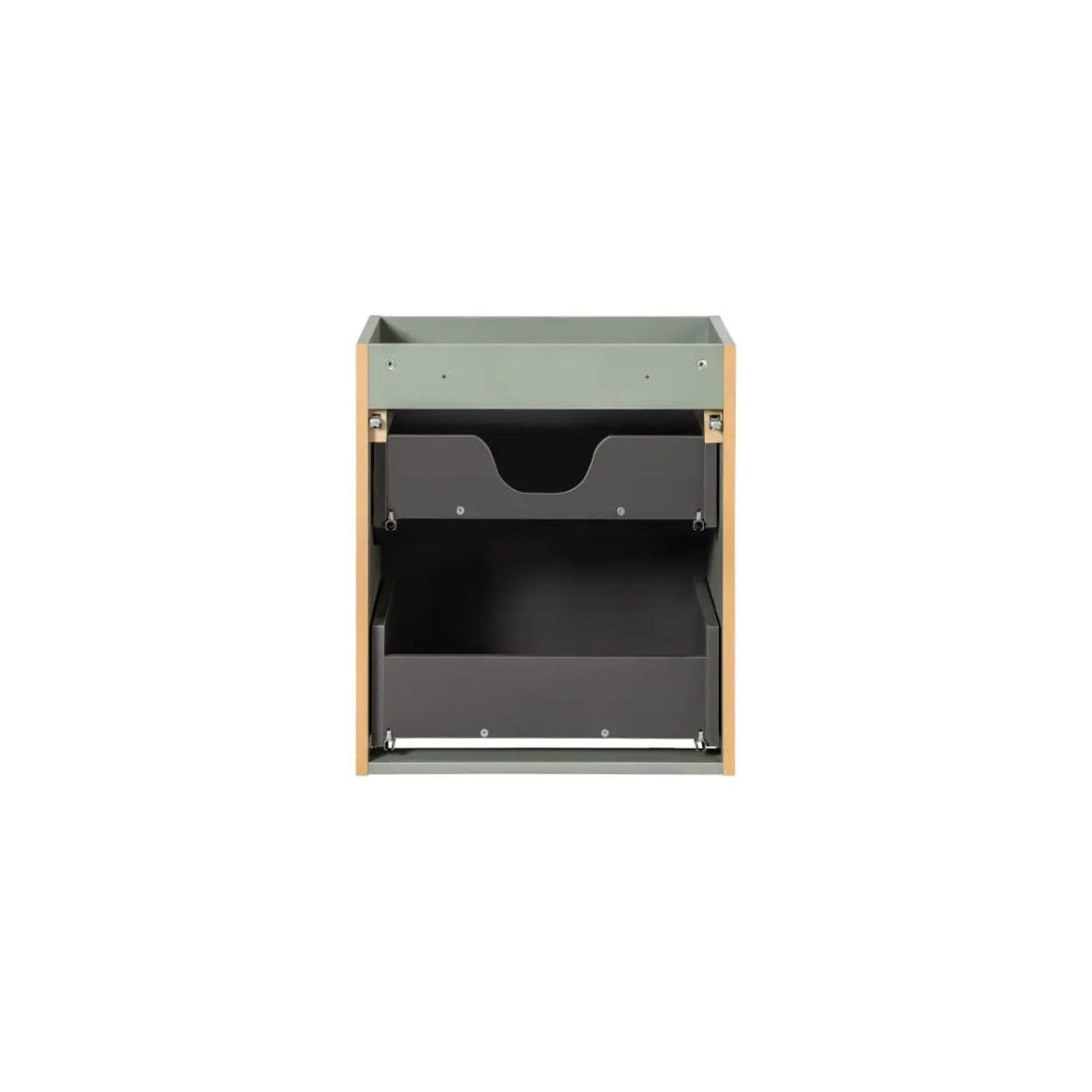 Mobile sottolavabo ELVINA – 50 cm – 2 cassetti – Colore verde salvia pastello – Da appendere