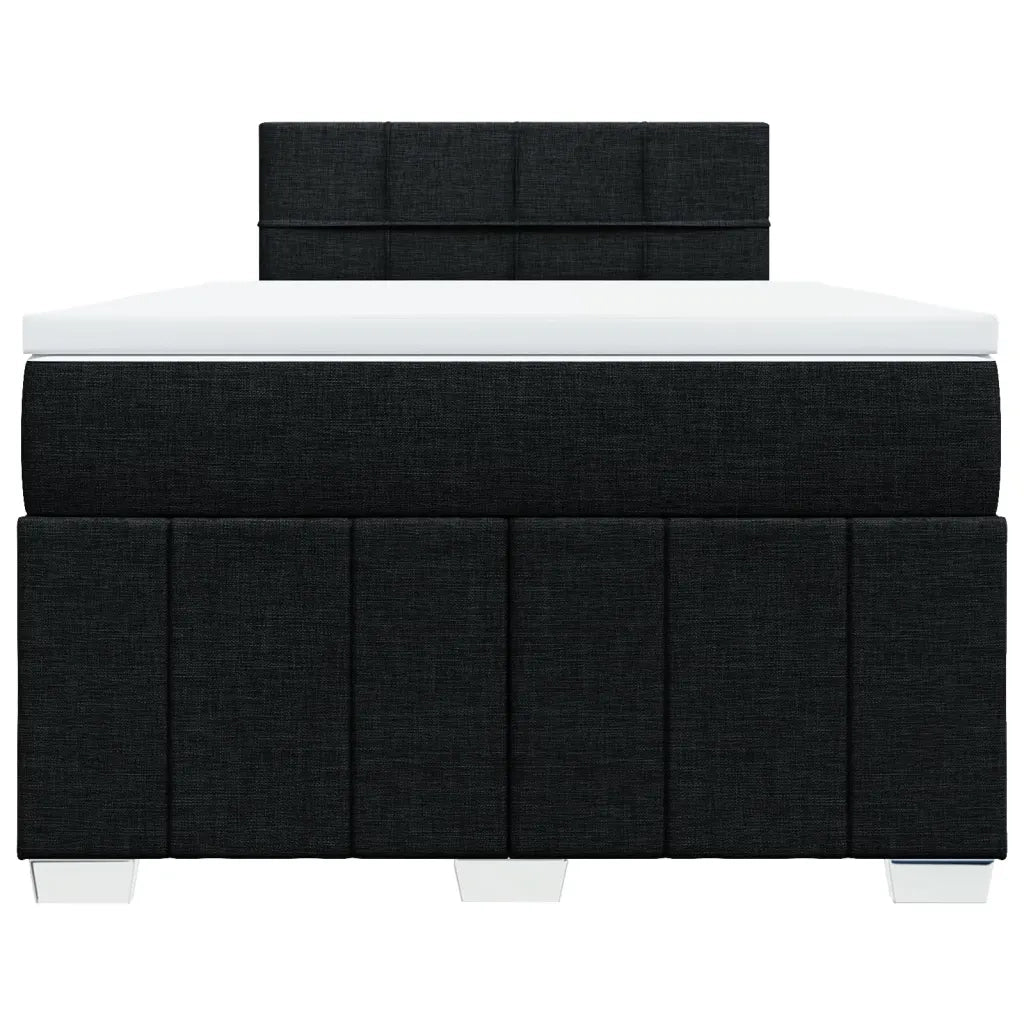 Giroletto a Molle con Materasso Nero 120x190 cm in Tessuto