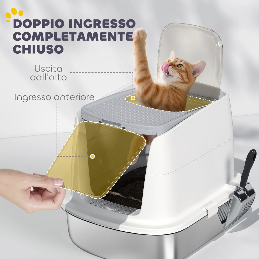 Lettiera per Gatti Chiusa ¨C zephmum ¨C Bianco 52.4x41.3x39.8 cm