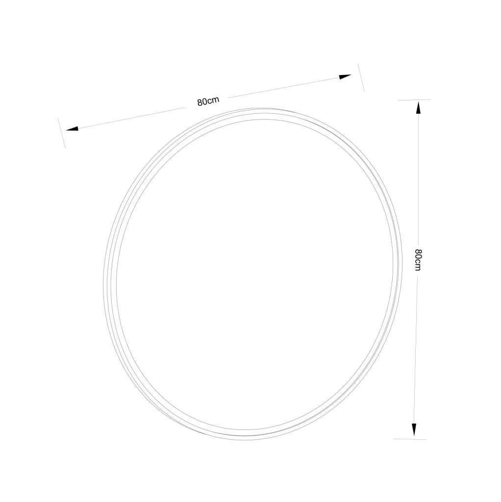 Specchio da bagno rotondo illuminato e antiappannamento con luce regolabile e comando tattile