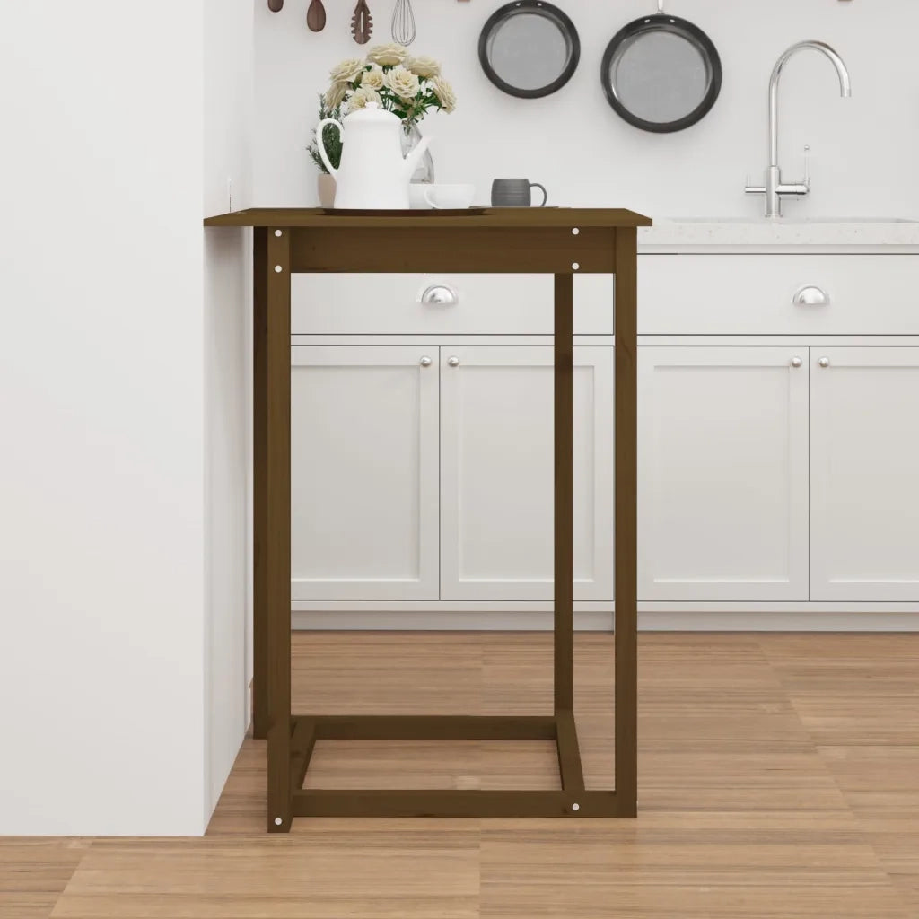Tavolo da Bar Ambra 80x80x110 cm in Legno Massello di Pino 822185