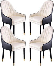 Set di 4 sedie da pranzo in pelle di microfibra, con schienale ergonomico e gambe in legno di faggio per bancone, salone, reception, cucina