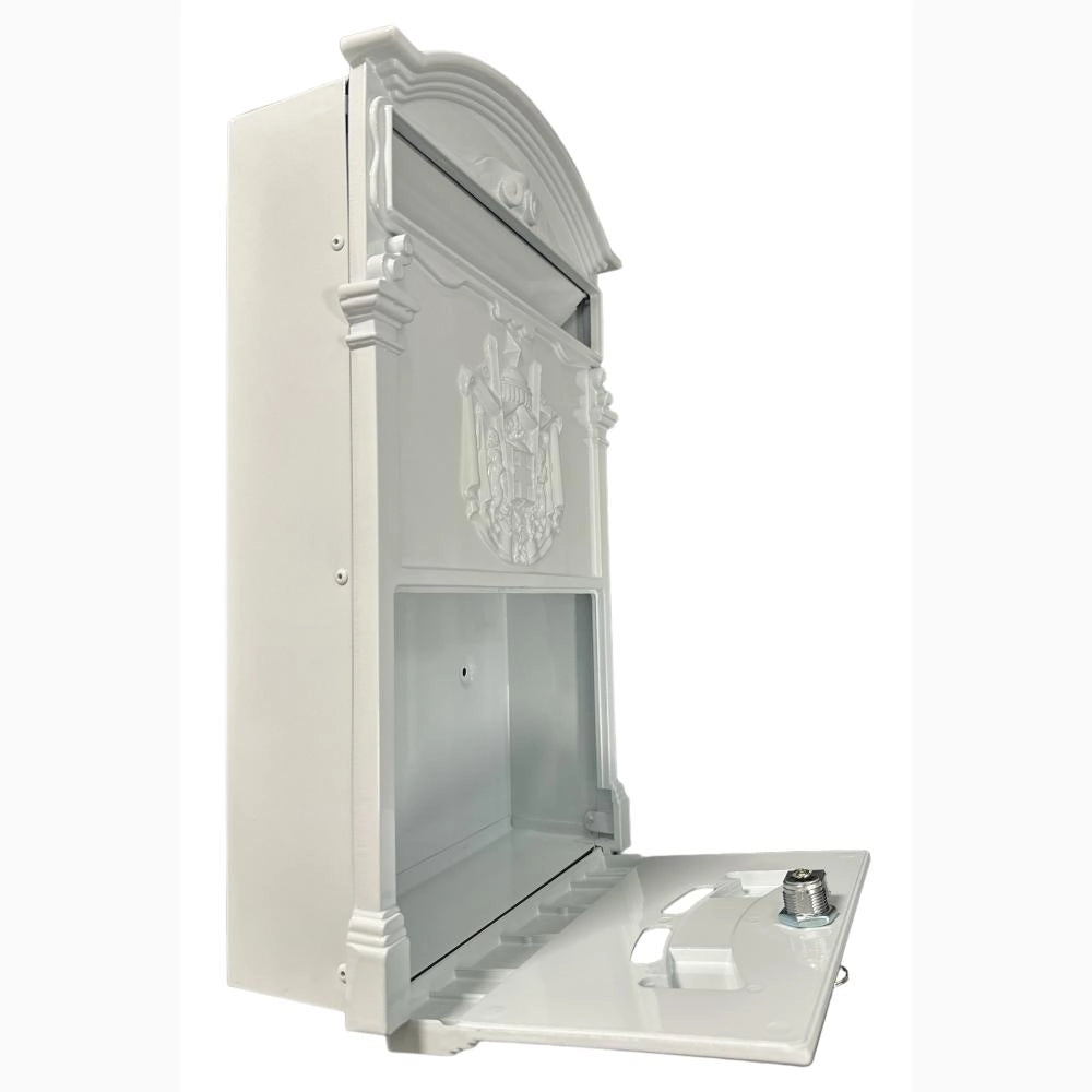 Cassetta Postale Portariviste in alluminio 255x88x405H cm Classico Colore Bianco