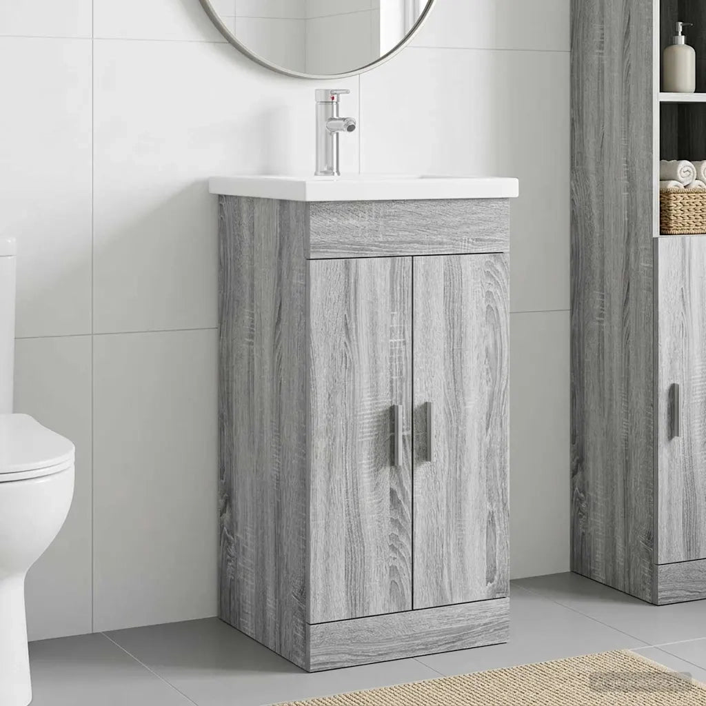 Mobile da bagno con lavabo Sonoma grigio 42 x 40 x 84,5 cm 890677