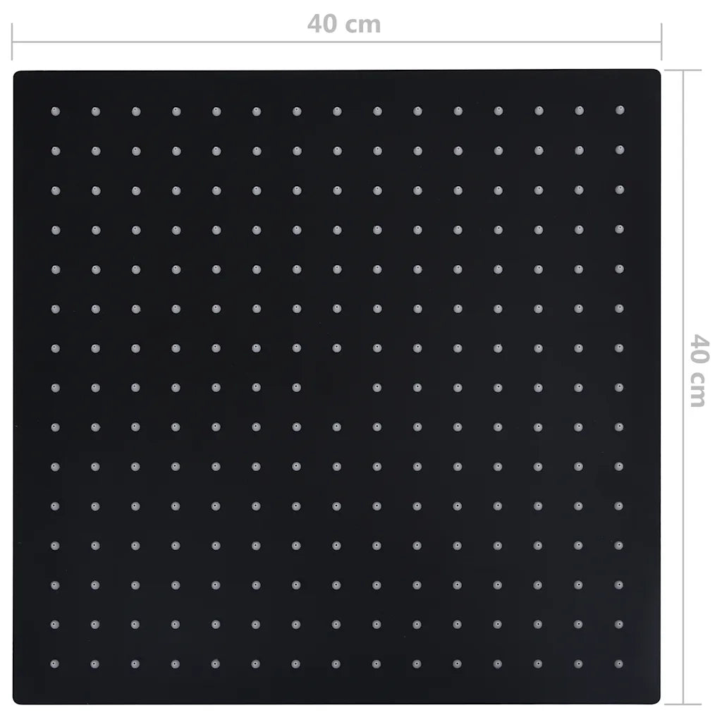 Testa Doccia a Pioggia in Acciaio Inox 40x40 cm Quadrata Nera CFW4923268