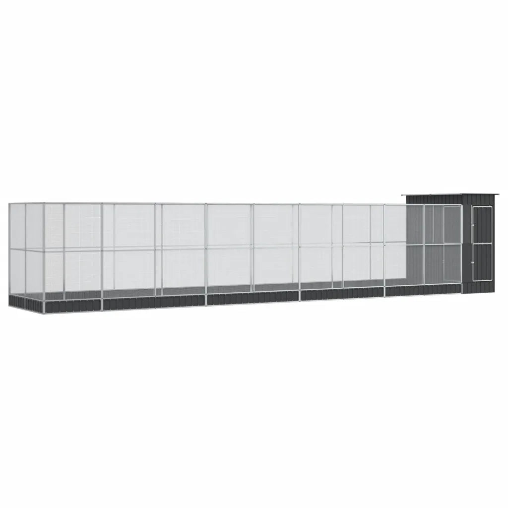 Voliera con Estensione Argento 1037x203x216 cm in Acciaio