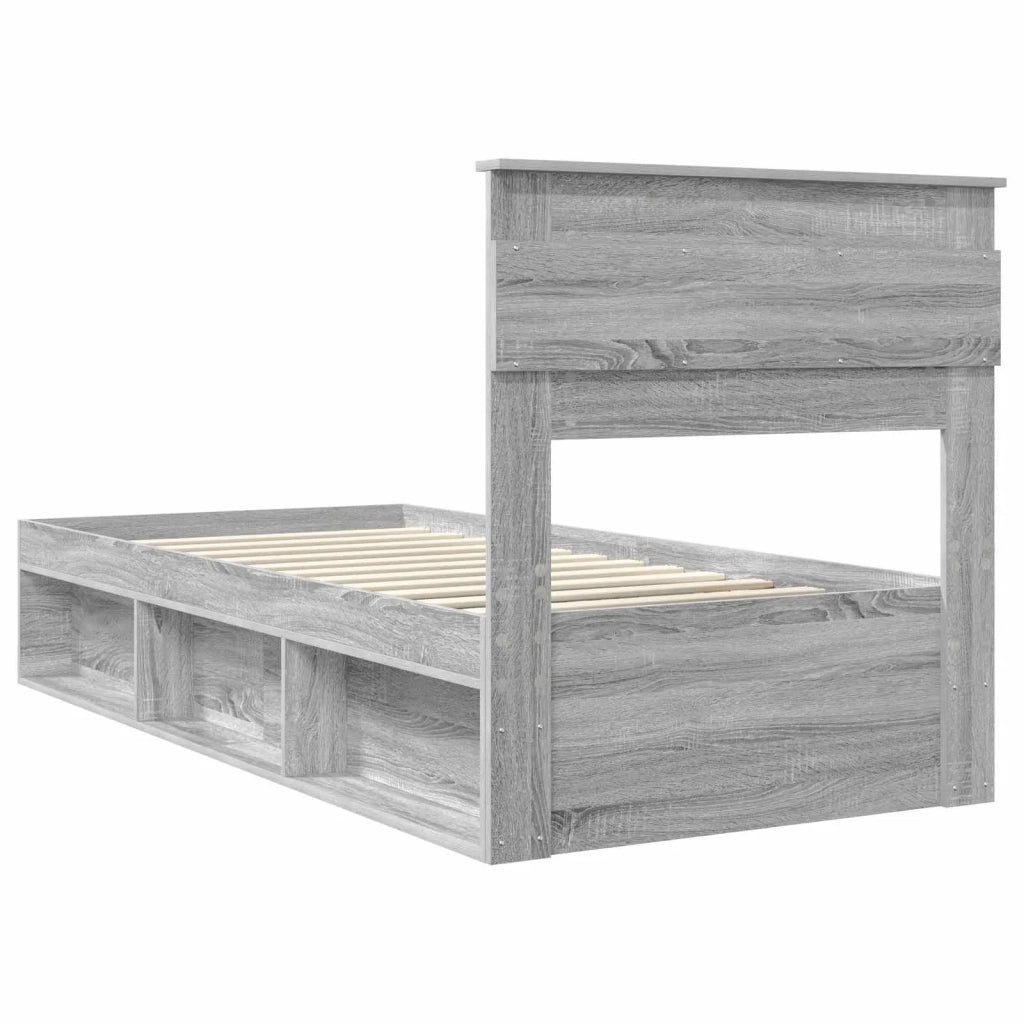 Struttura del letto Grigio Sonoma 90 x 190 cm Pino massello 3409804