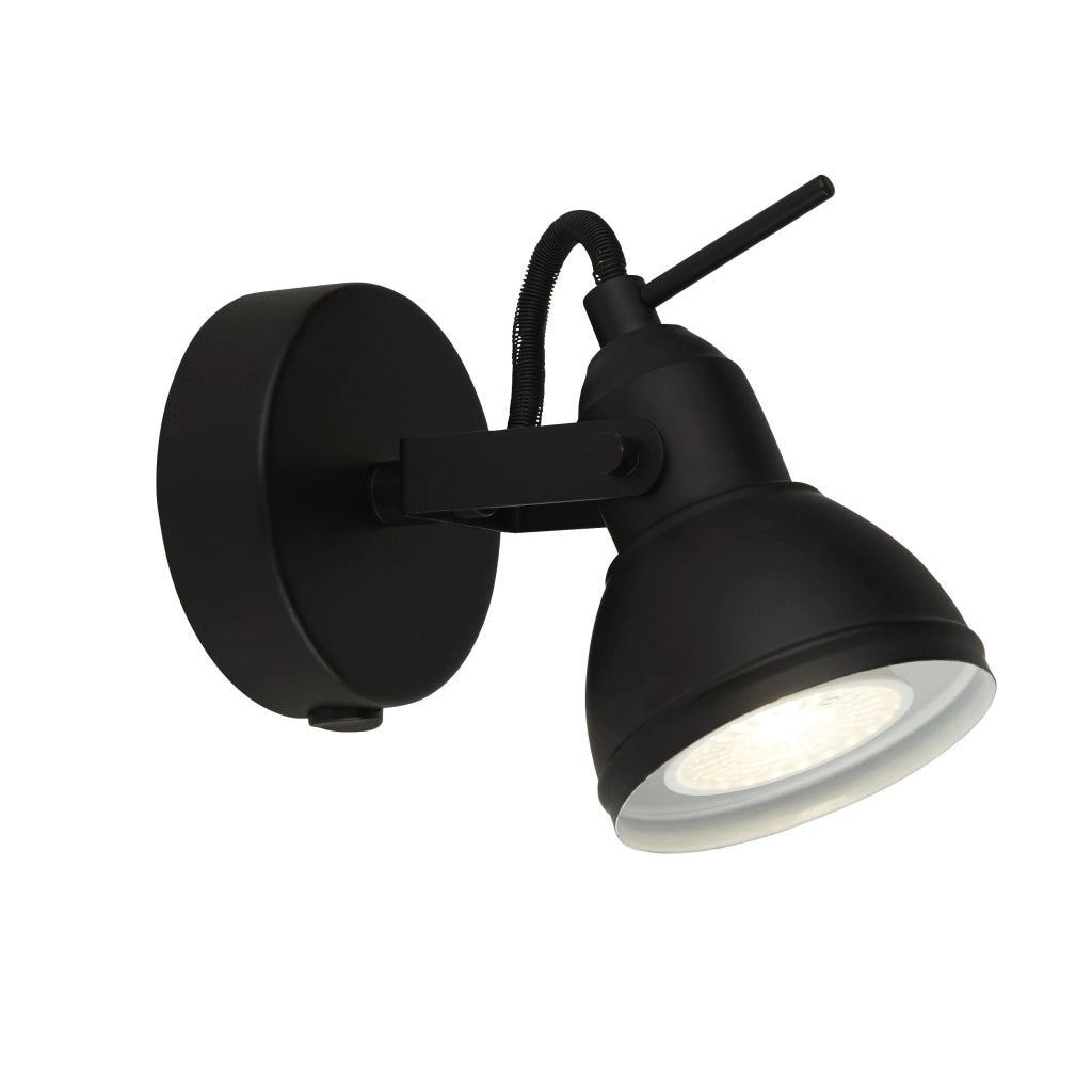 Applique Contemporanea Focus Spotlight Acciaio Bianco Nero 1 Luce Gu10