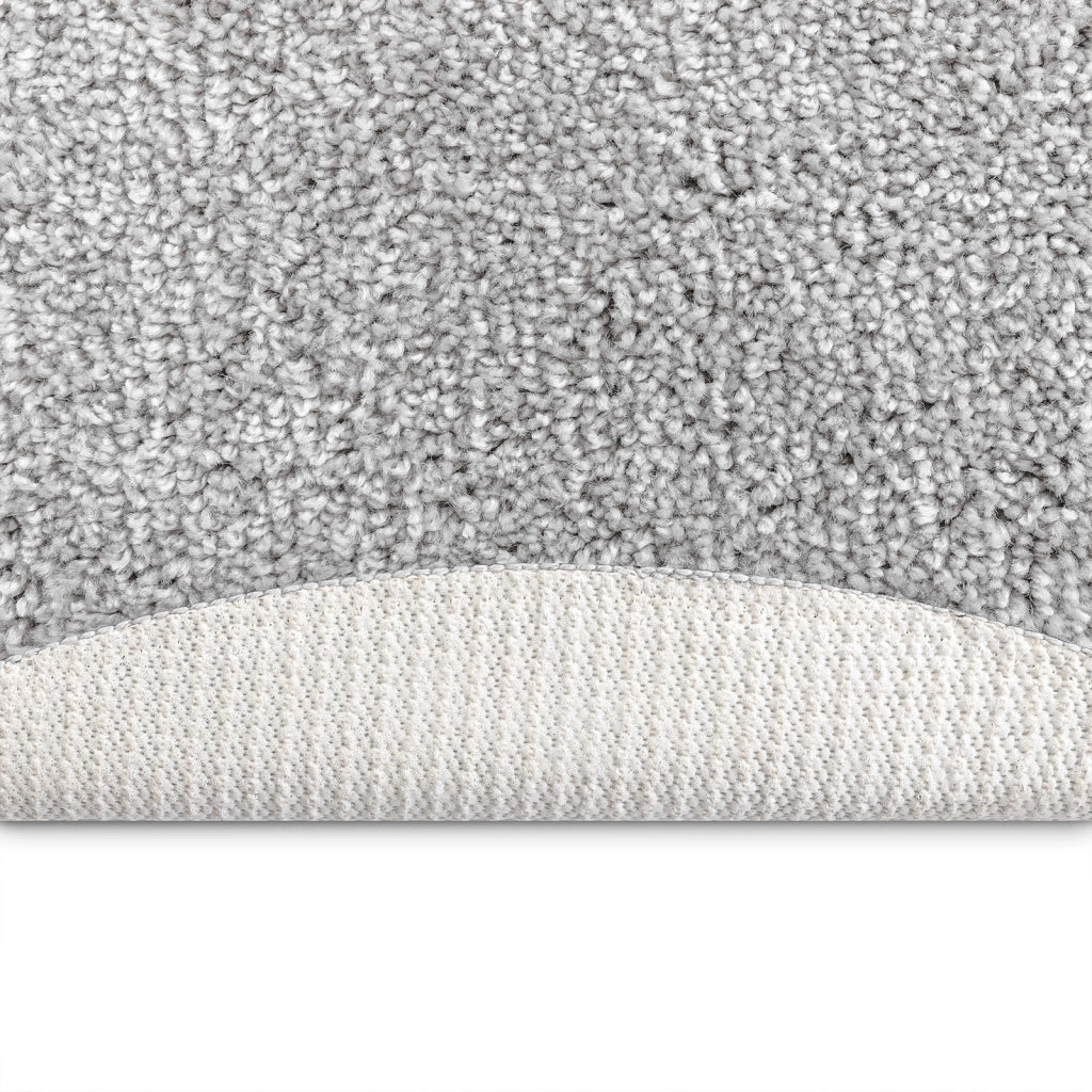 Tappeto Shaggy con Fondo in Lattice Grigio Ã˜90 cm