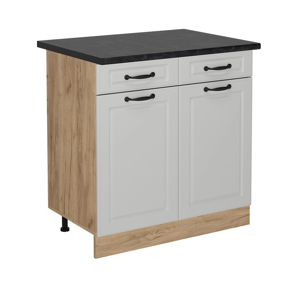 Vicco Mobiletto base per cucina Bianco casa di campagna 80 cm , PL Antracite