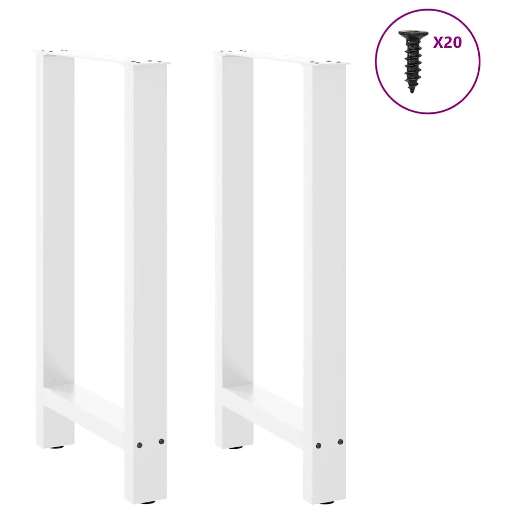 Gambe per tavolo da bar bianche 2 pz 40x(90-91) cm in acciaio 4013325