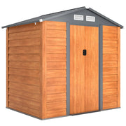 Capanna da Giardino in Acciaio e PP con Prese d'Aria e Base, 197x163x178-200 cm, Marrone