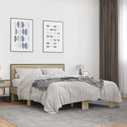 Giroletto-Struttura Letto Rovere Sonoma 120x200 cm in Legno Multistrato Metallo 909768