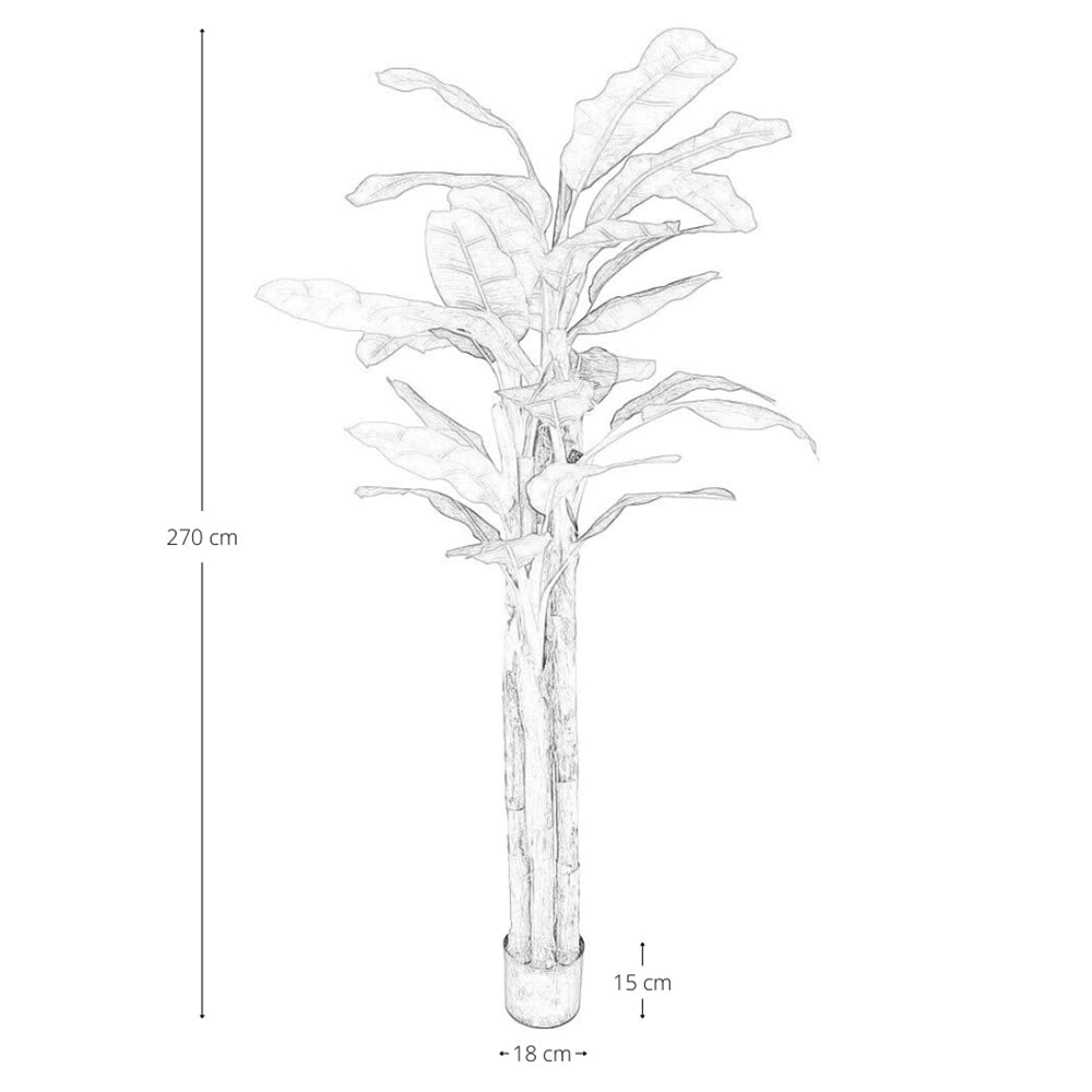 Banano Artificiale con vaso plastica pianta tropicale finta realistica h 270 cm