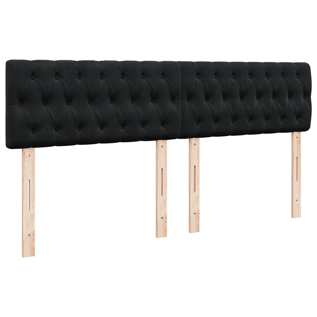 Giroletto a Molle con Materasso Nero 200x200 cm in Velluto 3290138