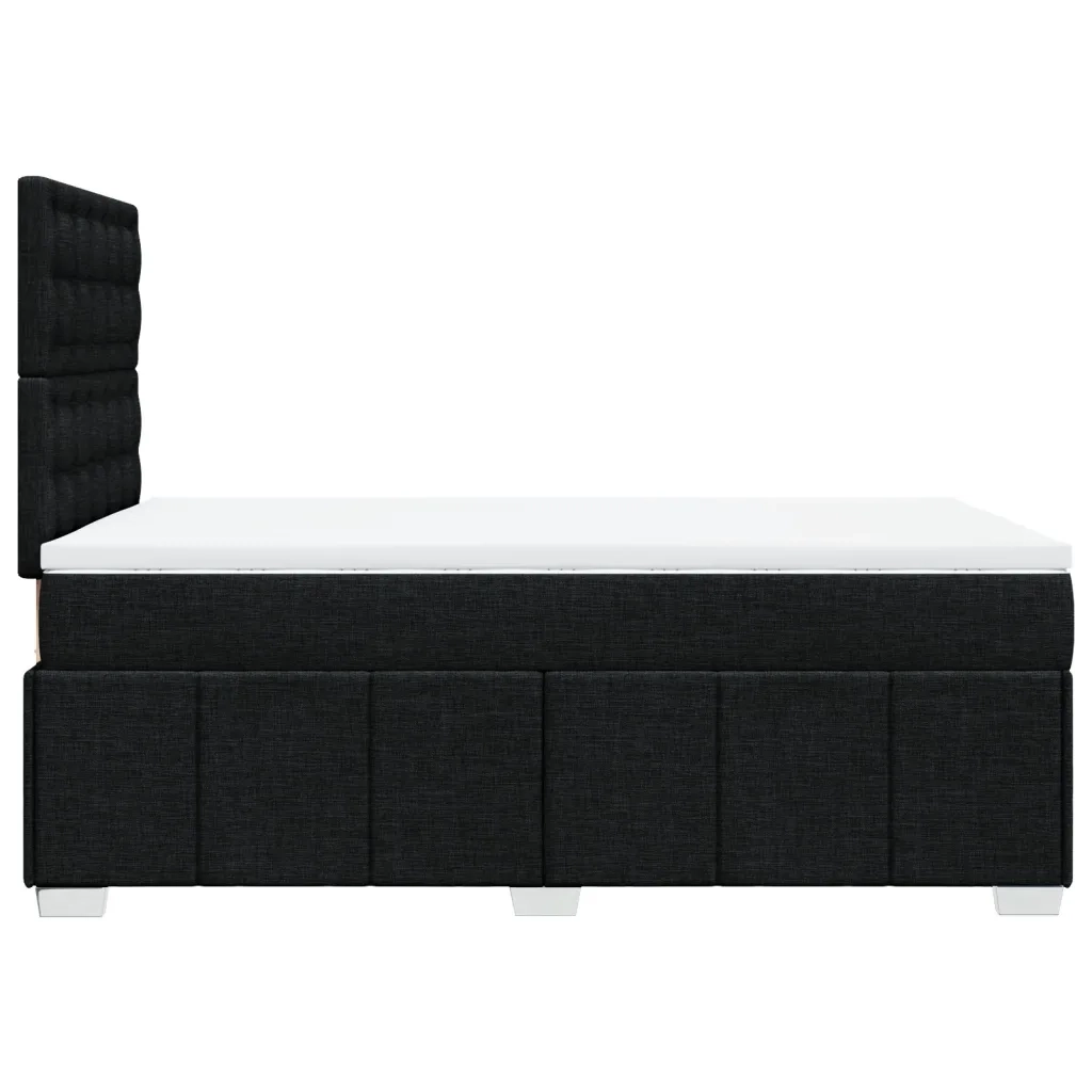 Giroletto a Molle con Materasso Nero 120x200 cm in Tessuto