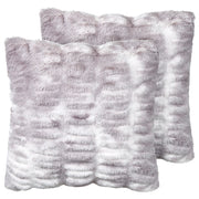 Set di 2 cuscini decorativi in pelliccia ecologica grigio chiaro 45 x 45 cm Morbidi e soffici cuscini sparsi