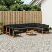 Set di divani da esterno con cuscino 10 pcs Naturale e Nero 3381696