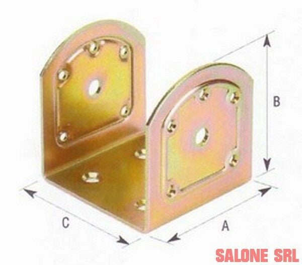 PIASTRA SUPPORTO AD U A PARETE 10 PZ. PER FISSAGGIO TRAVI LEGNO MM.A60XB80XC61