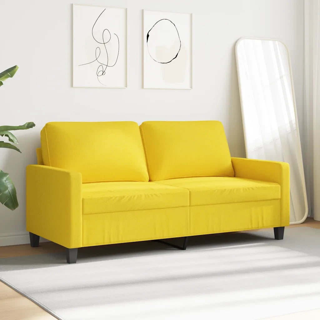 Divano a 2 Posti Giallo Chiaro 140 cm in Tessutocod mxl 130740