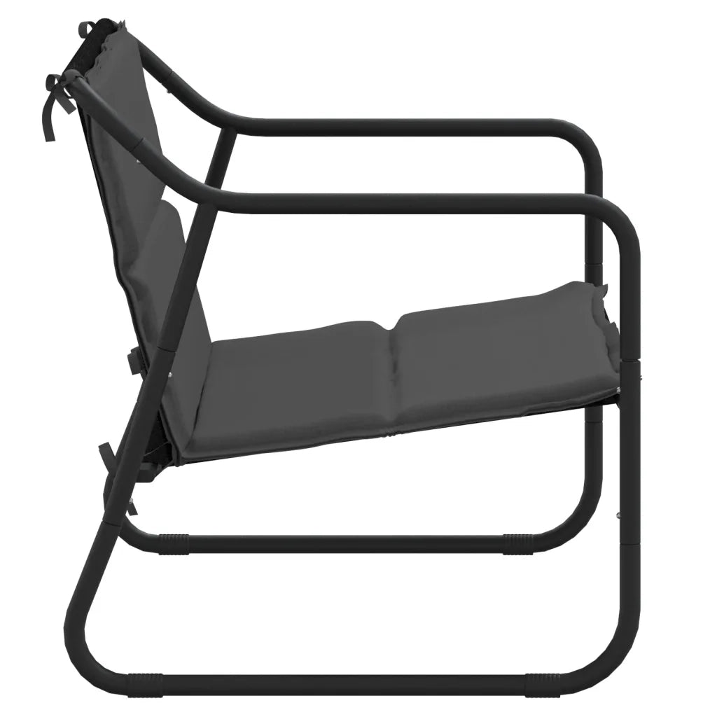 Panca da Giardino 2 Posti con Cuscino Antracite in Acciaio 364106