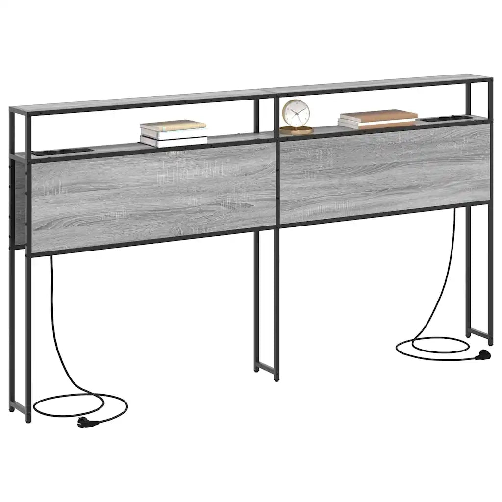 vidaXL Testata contenitore Grigio sonoma 200 cm Legno multistrato