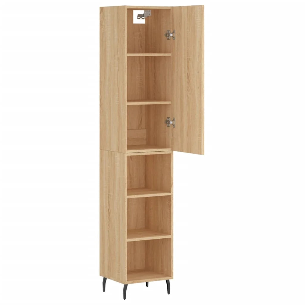 Buffet credenza cassettiera armadio mobile contenitore organizer cucina soggiorno salotto rovere Sonoma alto 34,5 x 34 x 180 cm legno ingegnerizzato marrone 02_0034011