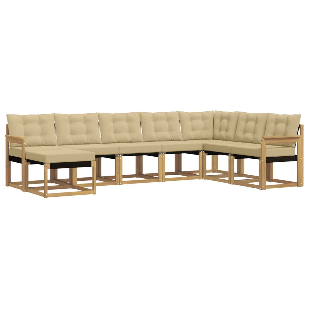 Set di divani da esterno 8 pz Bianco e Beige 3389759