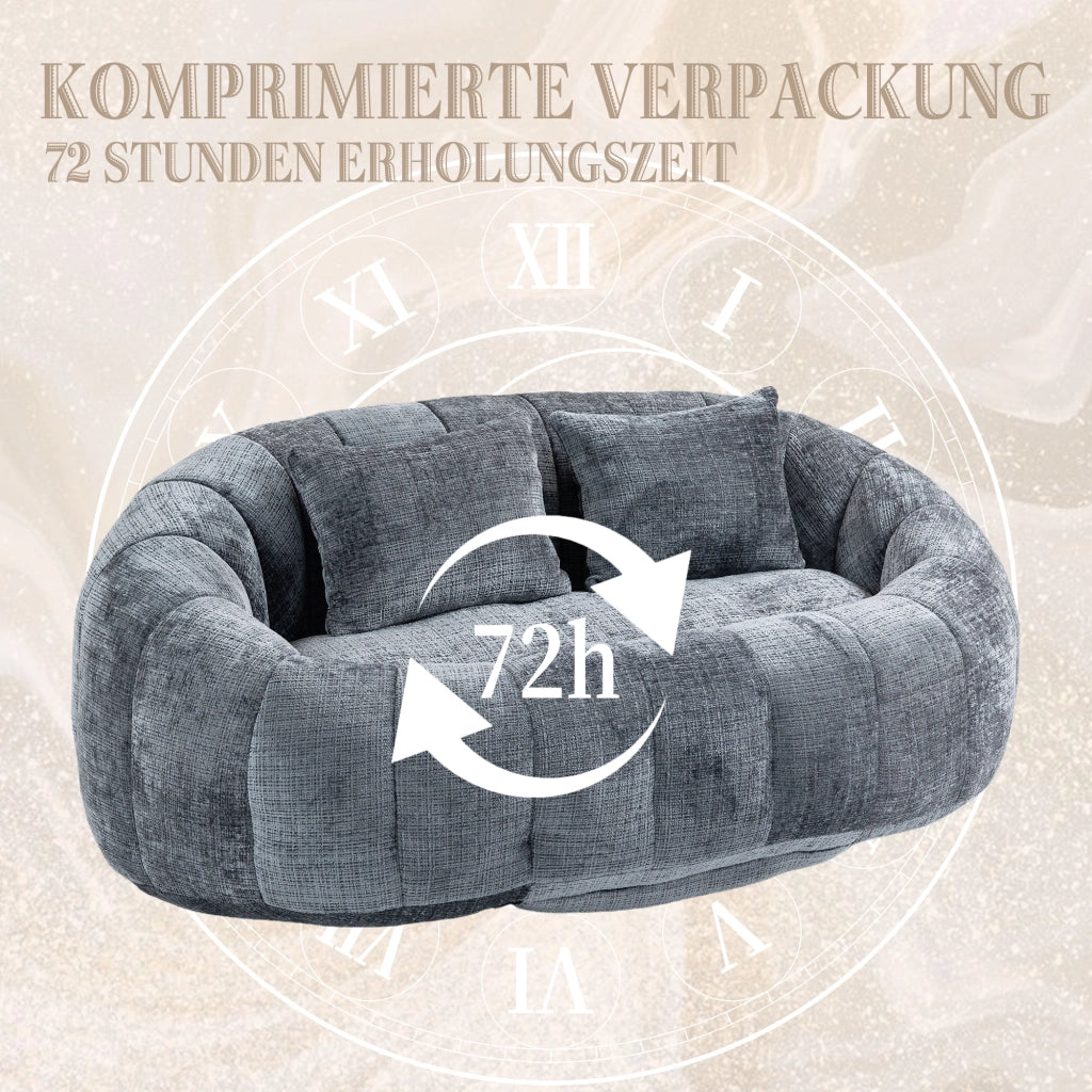 DIVANO Sacco 150x95x63 cm in Chenille Grigio