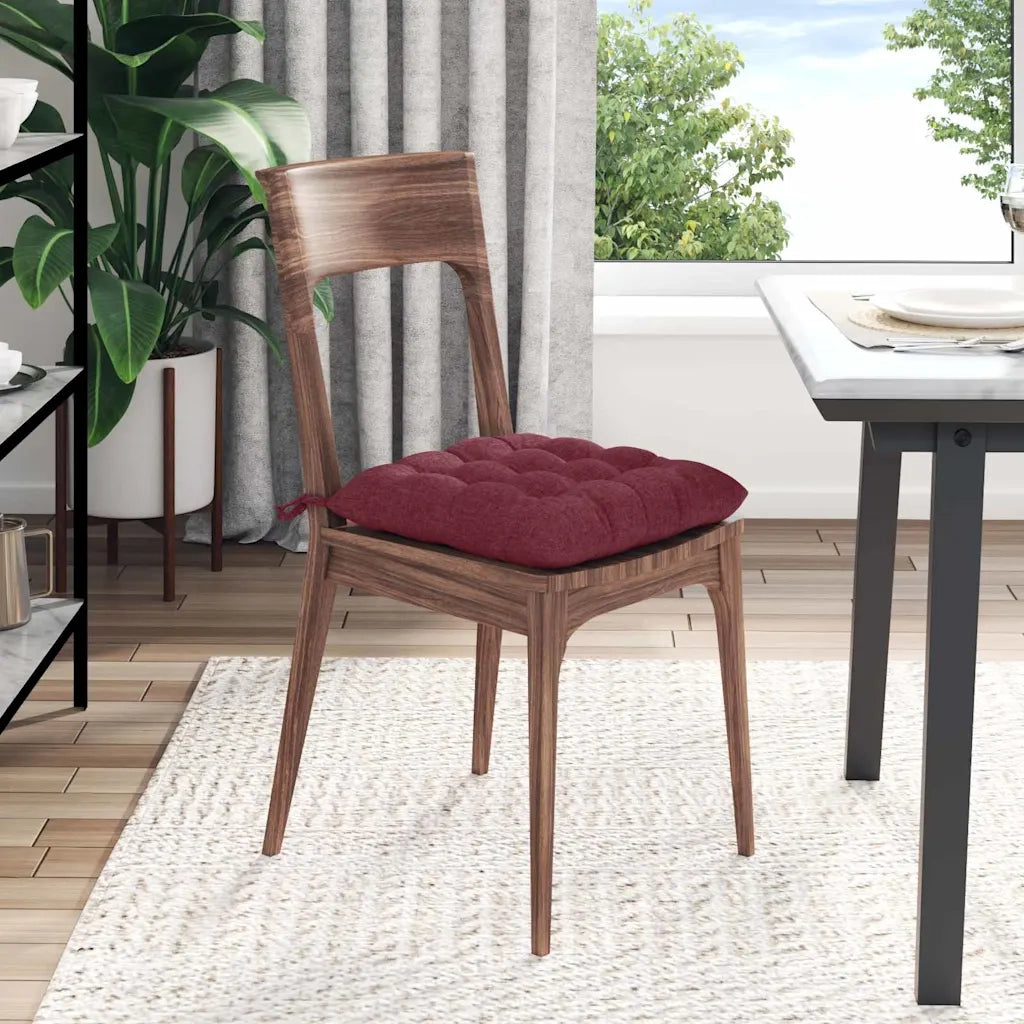 Cuscini per Seduta 4 pcs Rosso Vino 40 x 40 x 6 cm Tessuto