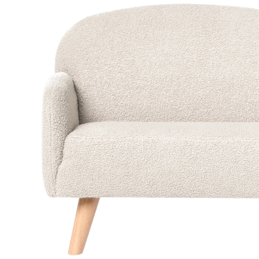 Divano per bambini beige bouclé imbottito con braccioli Divano moderno a 1 posto per bambini