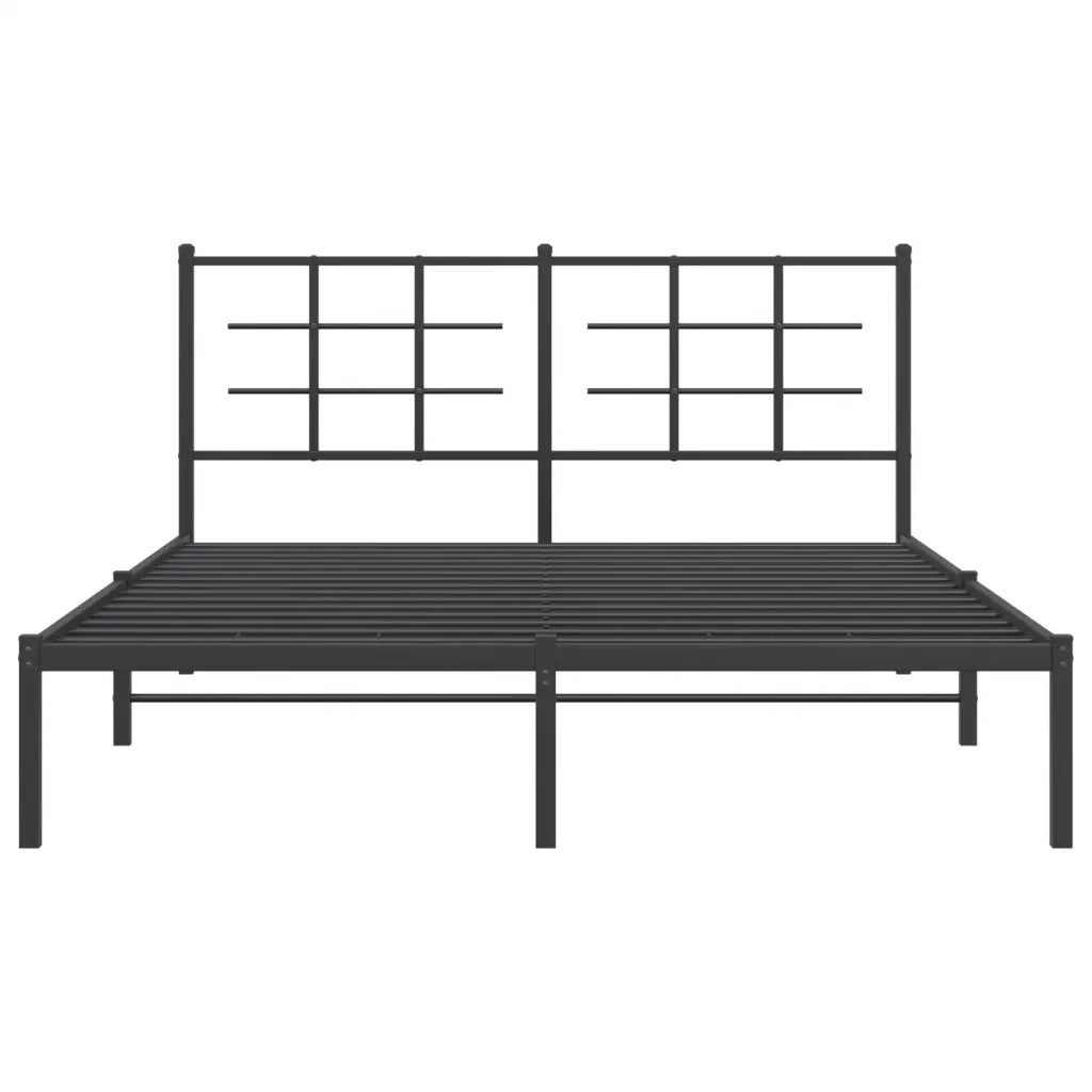 Giroletto con Testiera-Struttura Letto con testiera in Metallo Nero 160x200 cm 380768