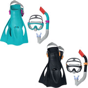 Trade Shop - Set Da Snorkeling Meridian Maschera Boccaglio Pinne 14+ Anni 2 Colori Ass 25020 -