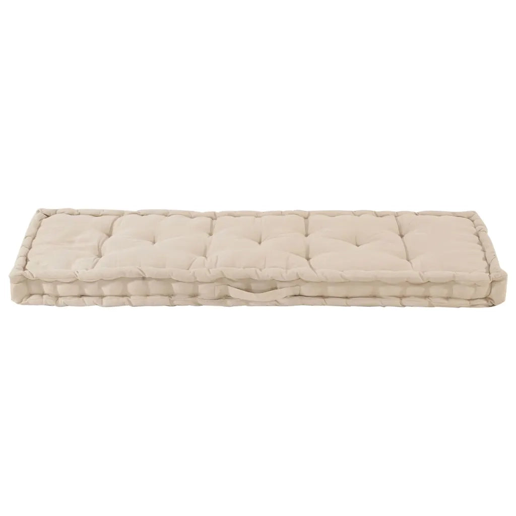 Cuscino per Pallet e Pavimento in Cotone 120x40x7 cm Beige cod mxl 74574