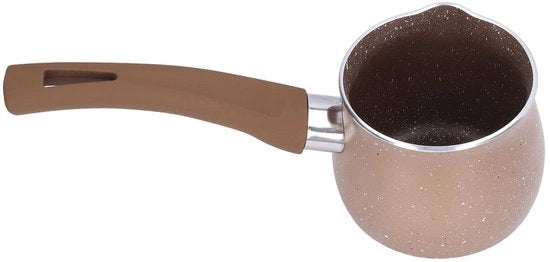 Piatto per latte con rivestimento antiaderente - Mini Piatto in acciaio - Maniglia ergonomico - Alluminio - 8 cm di diametro - Adatto per caffè e succo - Caffettiera