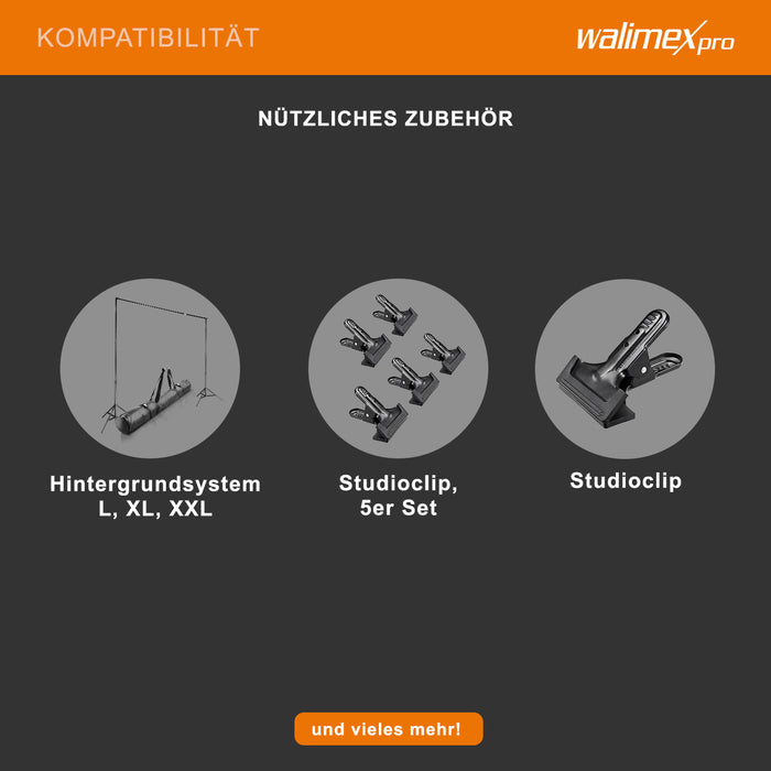 Walimex Stoffa Diffusor 3 x 3 m, sagomatore di luce trasparente per una luce morbida e diffusa, resistente al calore, utilizzabile come sfondo fotografico, ideale per studi