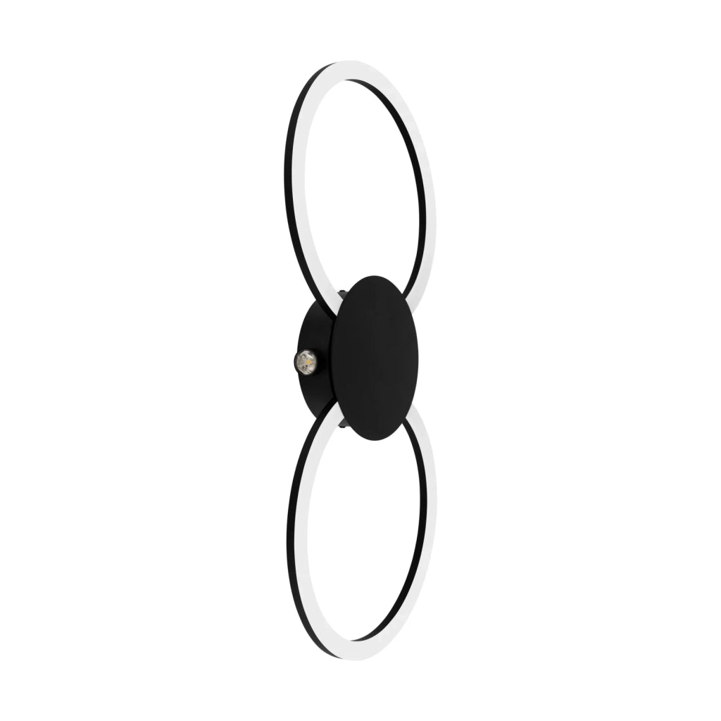 Plafoniera Moderna Venticello 1 Alluminio Nero 2 Luci Led 20,91W 2400+135Lm
