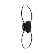 Plafoniera Moderna Venticello 1 Alluminio Nero 2 Luci Led 20,91W 2400+135Lm