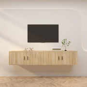 Mobili Porta TV a Parete 2 pz-Credenza per TV Rovere Sonoma 100x34,5x40 cm