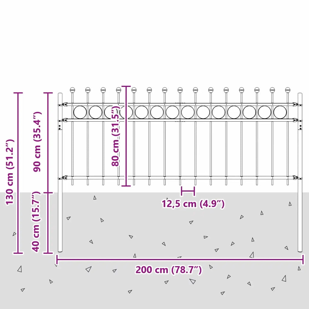 Recinzione a Cerchio TILBURG Nero 42030096