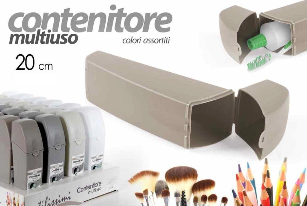 Contenitore Bagno Cucina Multiuso Posate Spazzolini Matite 20 cm Vari Colori