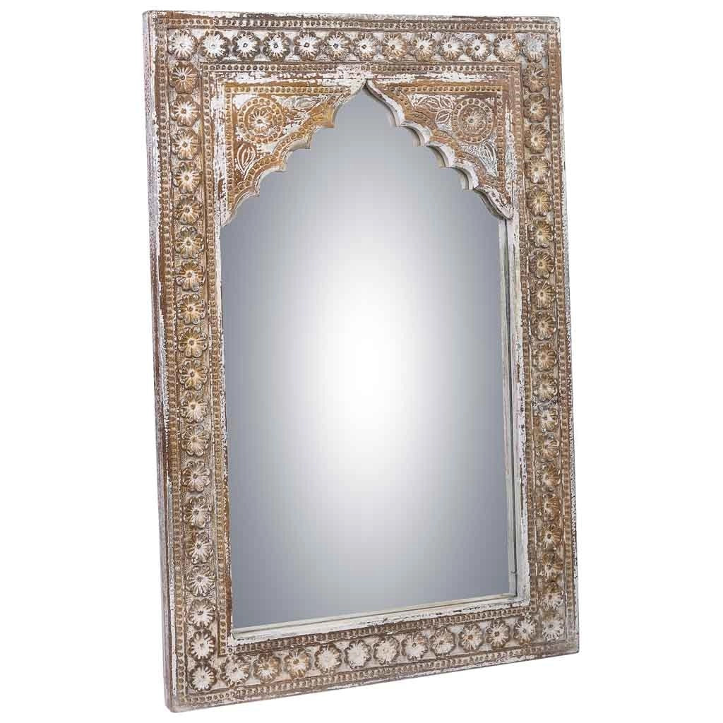 Specchio in legno invecchiato marrone 60x4x90