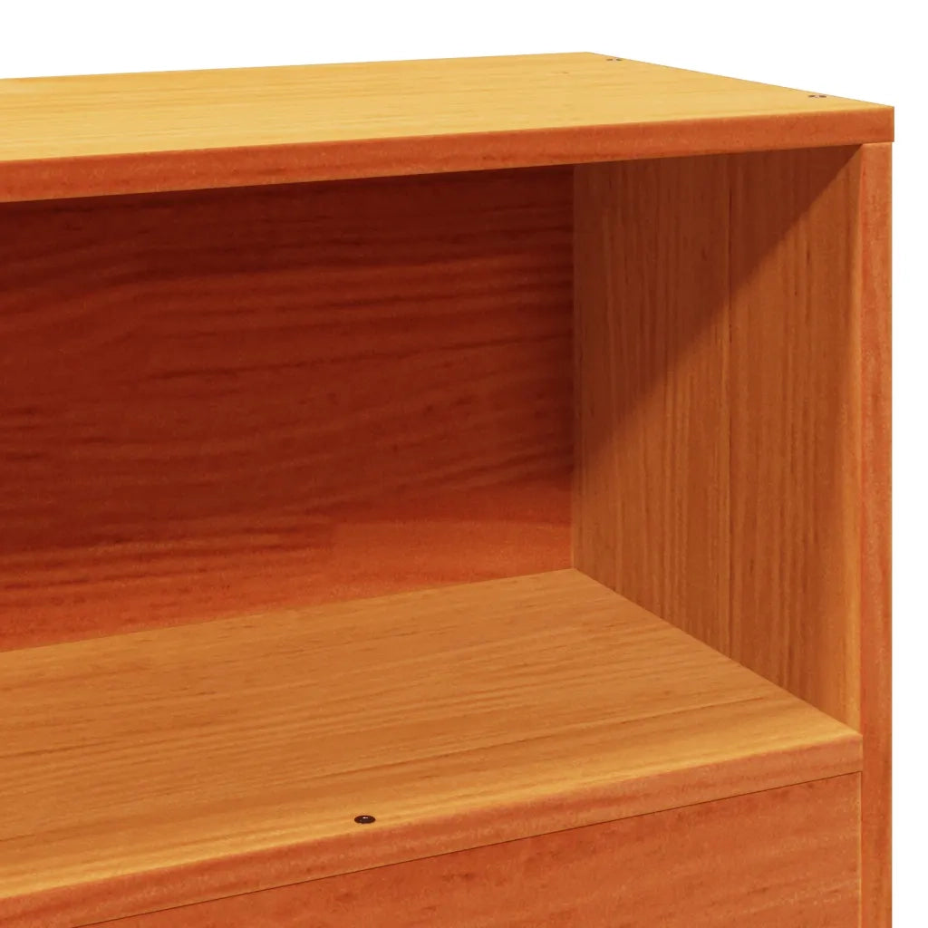 Letto Libreria senza Materasso Marrone Cera 100x200 cm in Pino 3322965